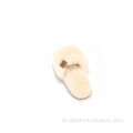 Shearling glijdt rond open teen slippers